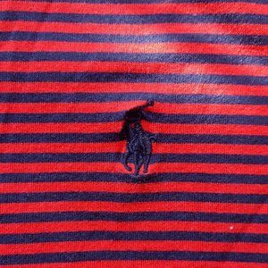 Ralph Lauren POLO GOLF Striped Shirt Men's Size Large 100% Cotton Red Blue